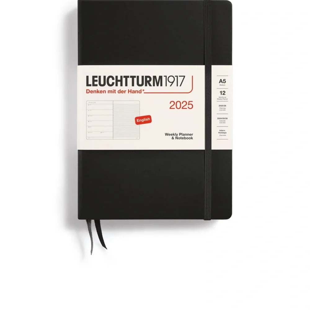 Leuchtturm1917 Black Weekly Planner & Notebook 2025